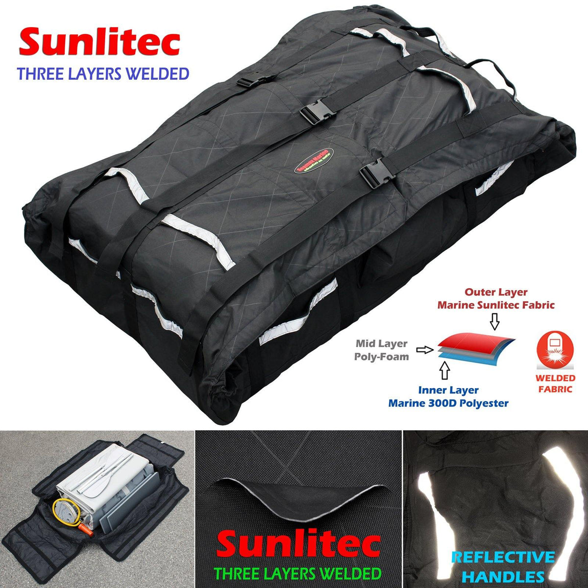 Seamax Foldable Inflatable Boat (Hull) Storage and Carrying Bag, with Sunlitec Fabric, Reflective Handles - Seamax Marine