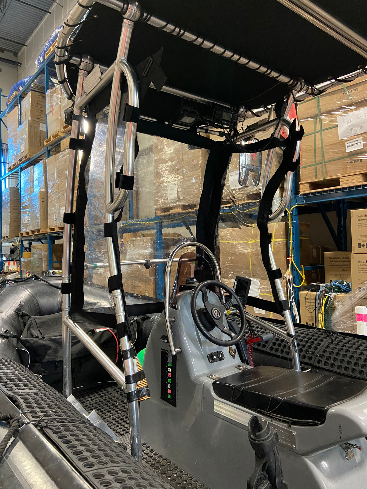 Company Demo Used Seamax Ocean600T Orca Hypalon Commercial Grade Inflatable Boat, with Heavy Duty Alumium Floor with Heavy Duty Aluminum Floor, with Yamaha 70HP &amp; Trailer, for Local Pickup