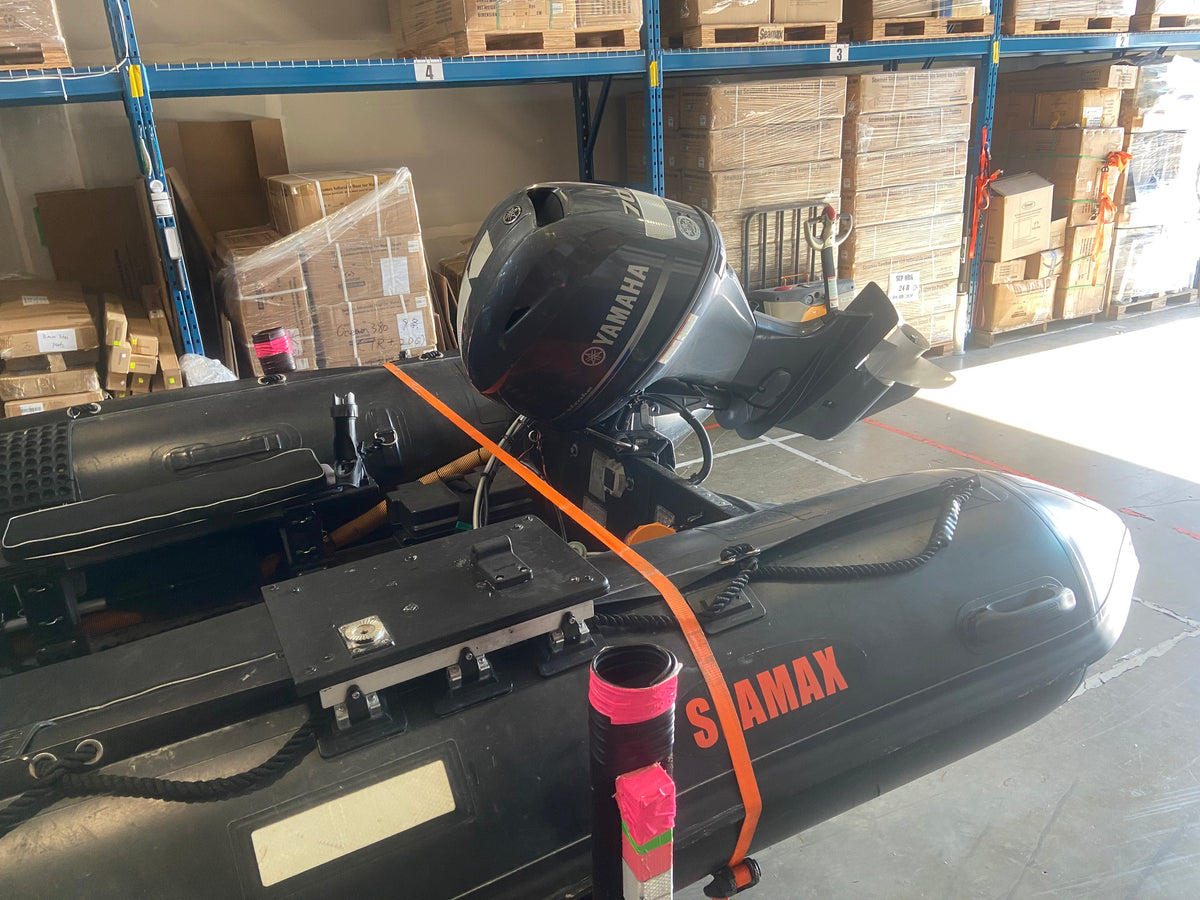 Company Demo Used Seamax Ocean600T Orca Hypalon Commercial Grade Inflatable Boat, with Heavy Duty Alumium Floor with Heavy Duty Aluminum Floor, with Yamaha 70HP &amp; Trailer, for Local Pickup