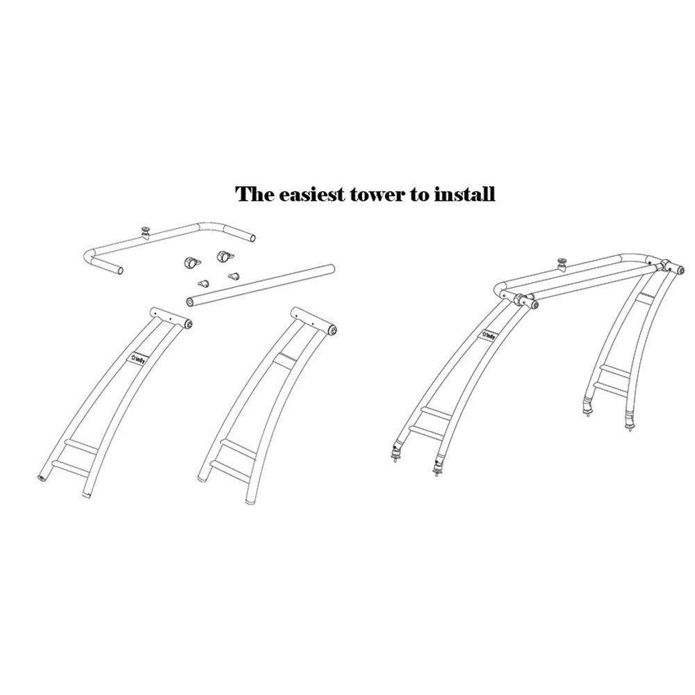 Indy Max Forward Facing Wakeboard Tower -Polished &amp; Black