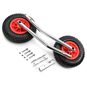 Stainless Steel Transom Launching Dolly, Easy Removable Legs, 12" Pneumatic Wheels