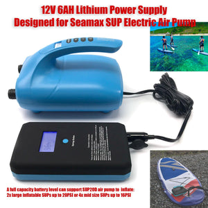 Portable Lithium 12V 6AH External Power Supply for SUP Pump Max Output 200W - Seamax Marine