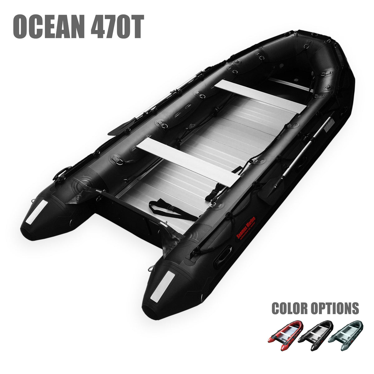 Seamax Ocean470T 15.5 Feet Commercial Grade Inflatable Boat, Max 12 Passengers and 40HP Rated - Seamax Marine