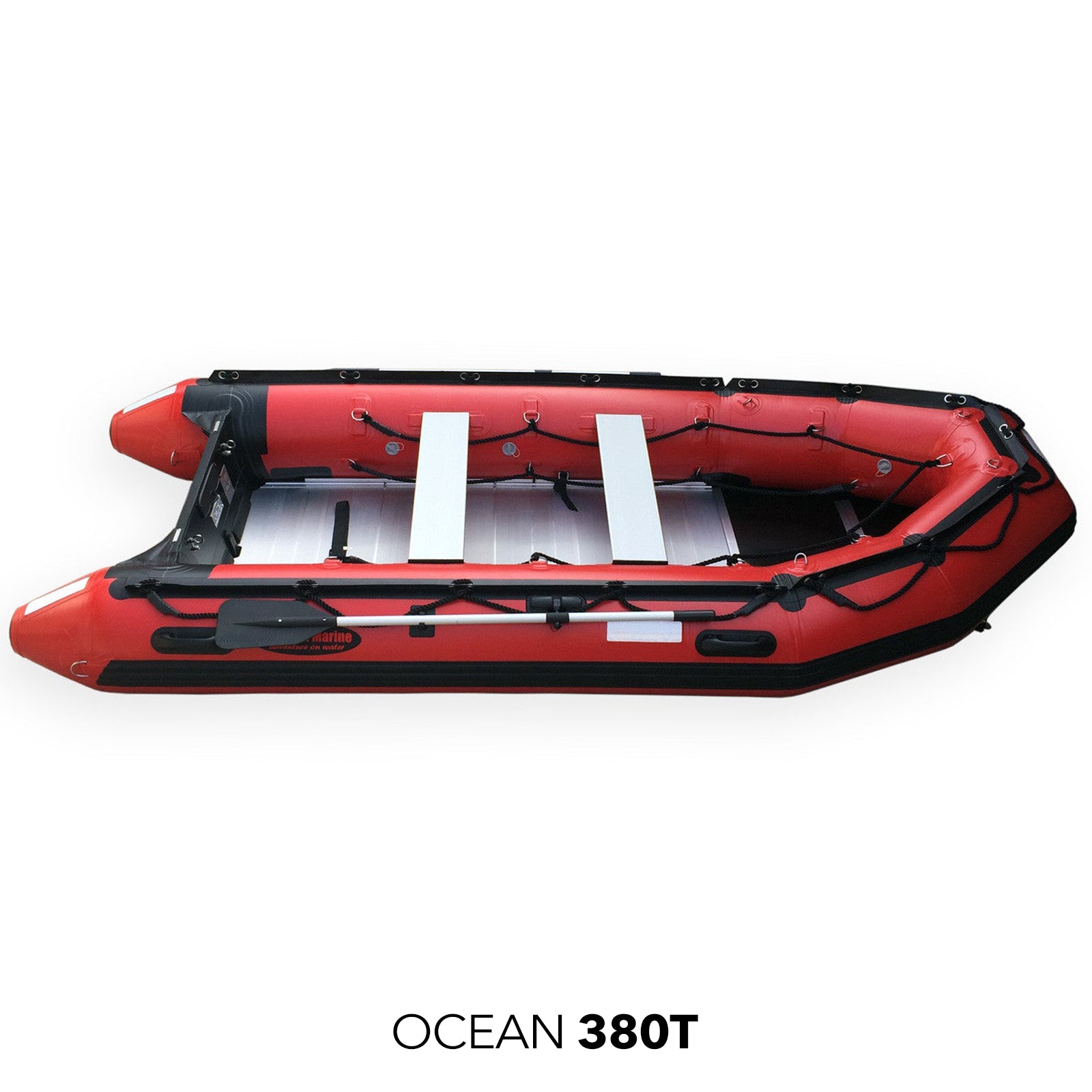 Seamax Ocean380T 12.5 Feet Commercial Grade PVC Inflatable Boat, Max 7 Passengers and 25HP Rated