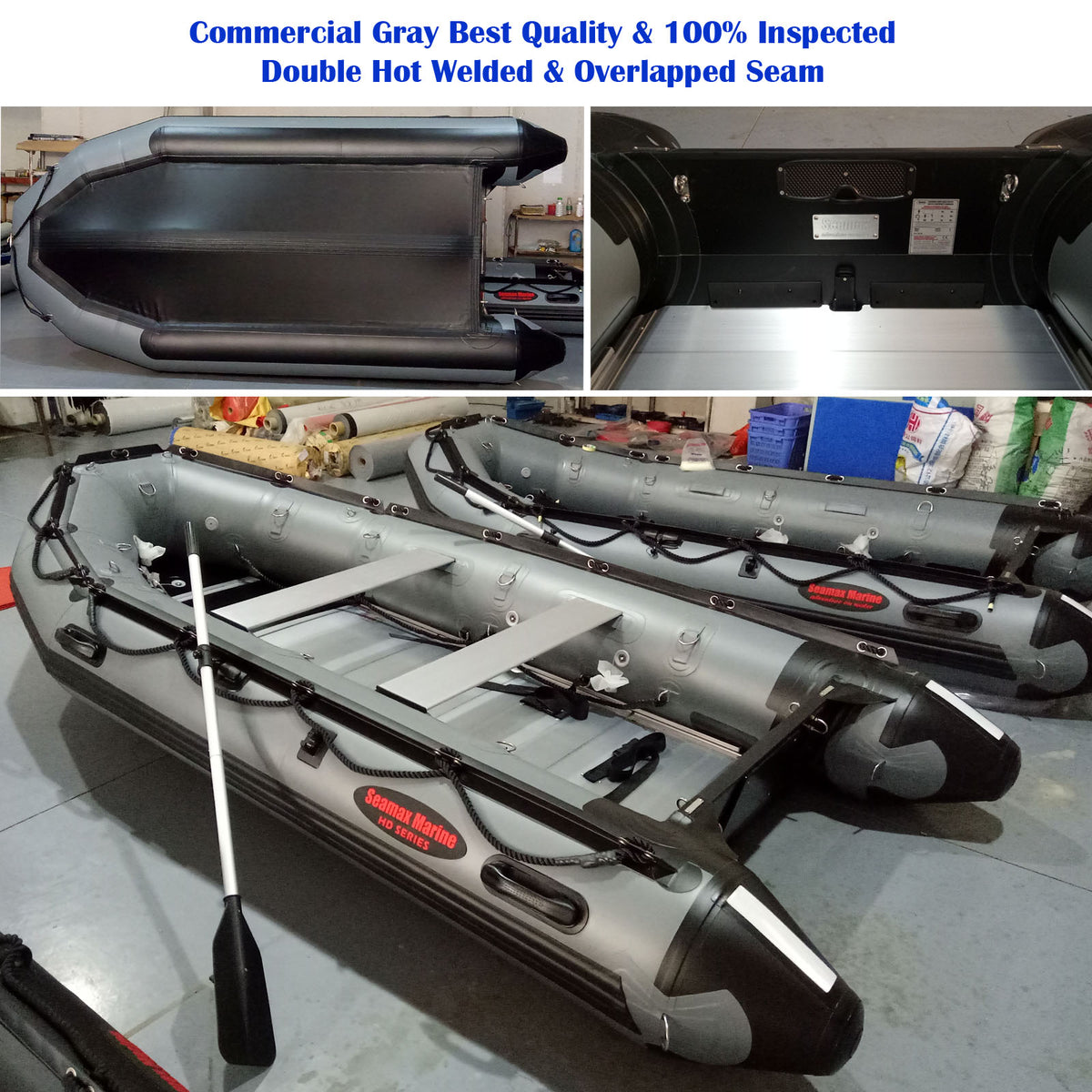 Seamax Ocean380T 12.5 Feet Commercial Grade Inflatable Boat, Max 7 Passengers and 25HP Rated - Seamax Marine