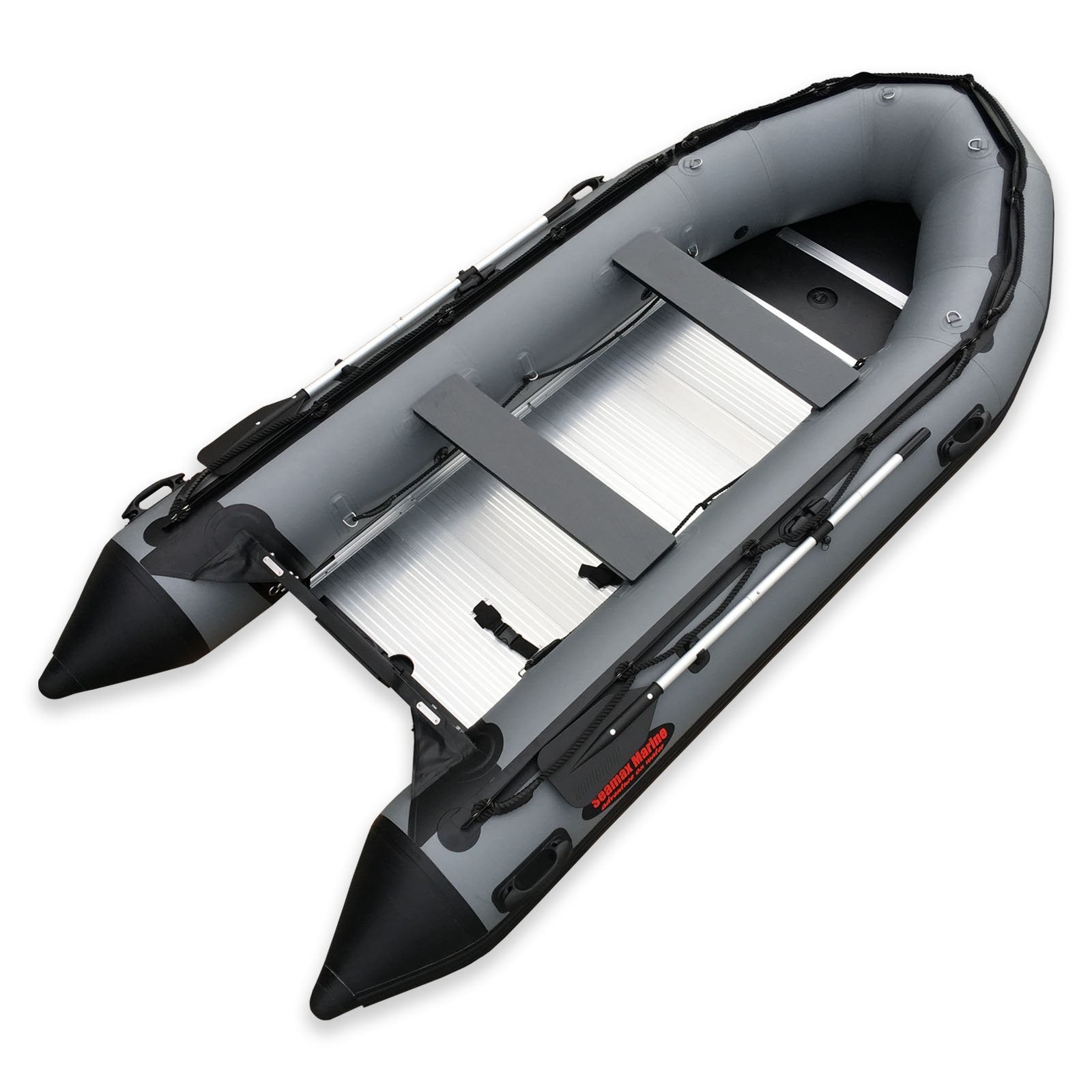 Used--Seamax Ocean380 12.5 Feet Heavy Duty PVC Inflatable Boat, Max 5 Passengers & Rated 25HP-- Pick Up Only