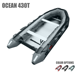 Seamax Ocean430T 14 Feet Commercial Grade Inflatable Boat, Max 10 Passengers and 35HP Rated - Seamax Marine