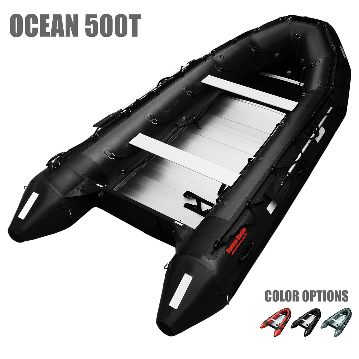 Seamax Ocean500T 16.5 Feet Commercial Grade Inflatable Boat, Max 15 Passengers and 50HP Rated - Seamax Marine