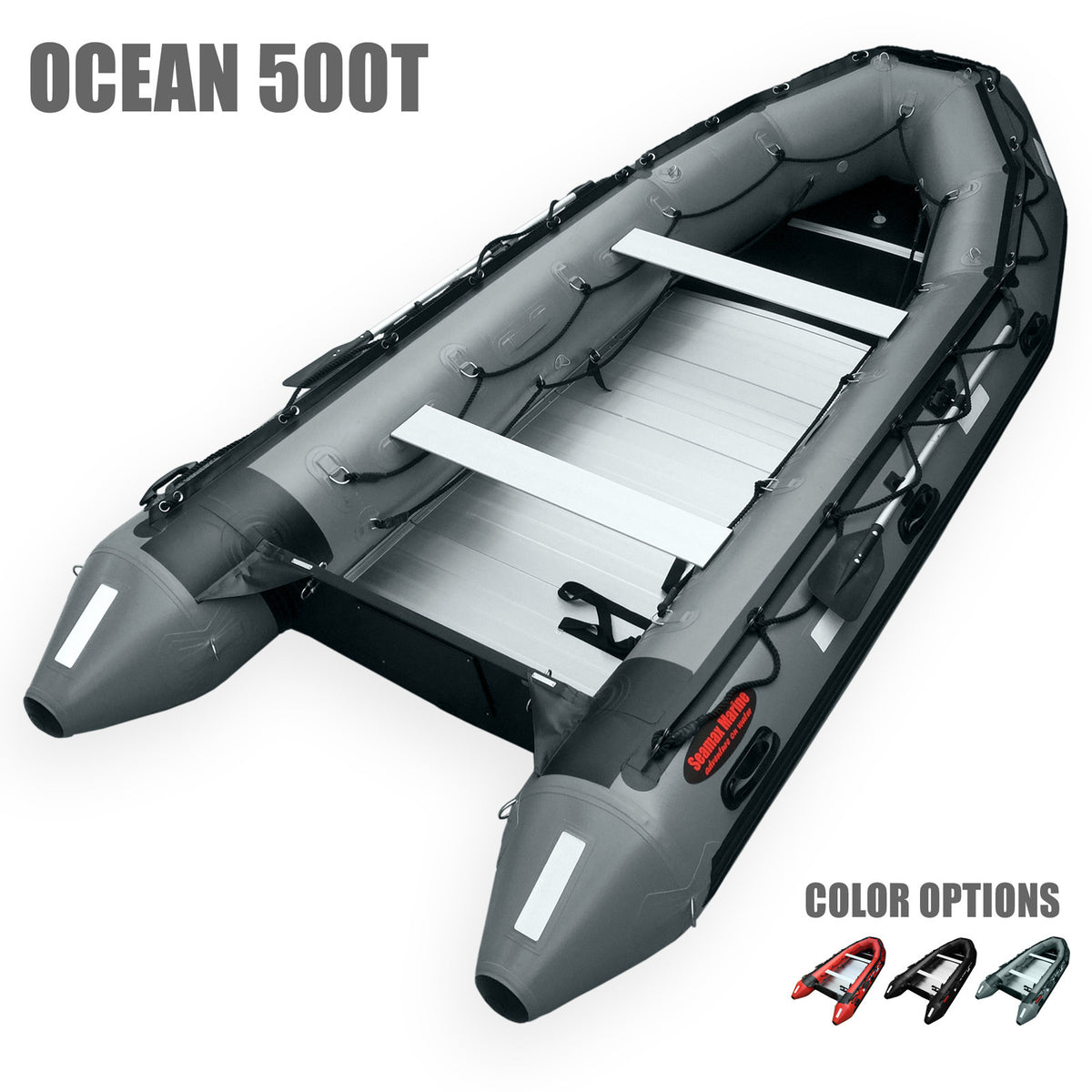 Seamax Ocean500T 16.5 Feet Commercial Grade Inflatable Boat, Max 15 Passengers and 50HP Rated - Seamax Marine