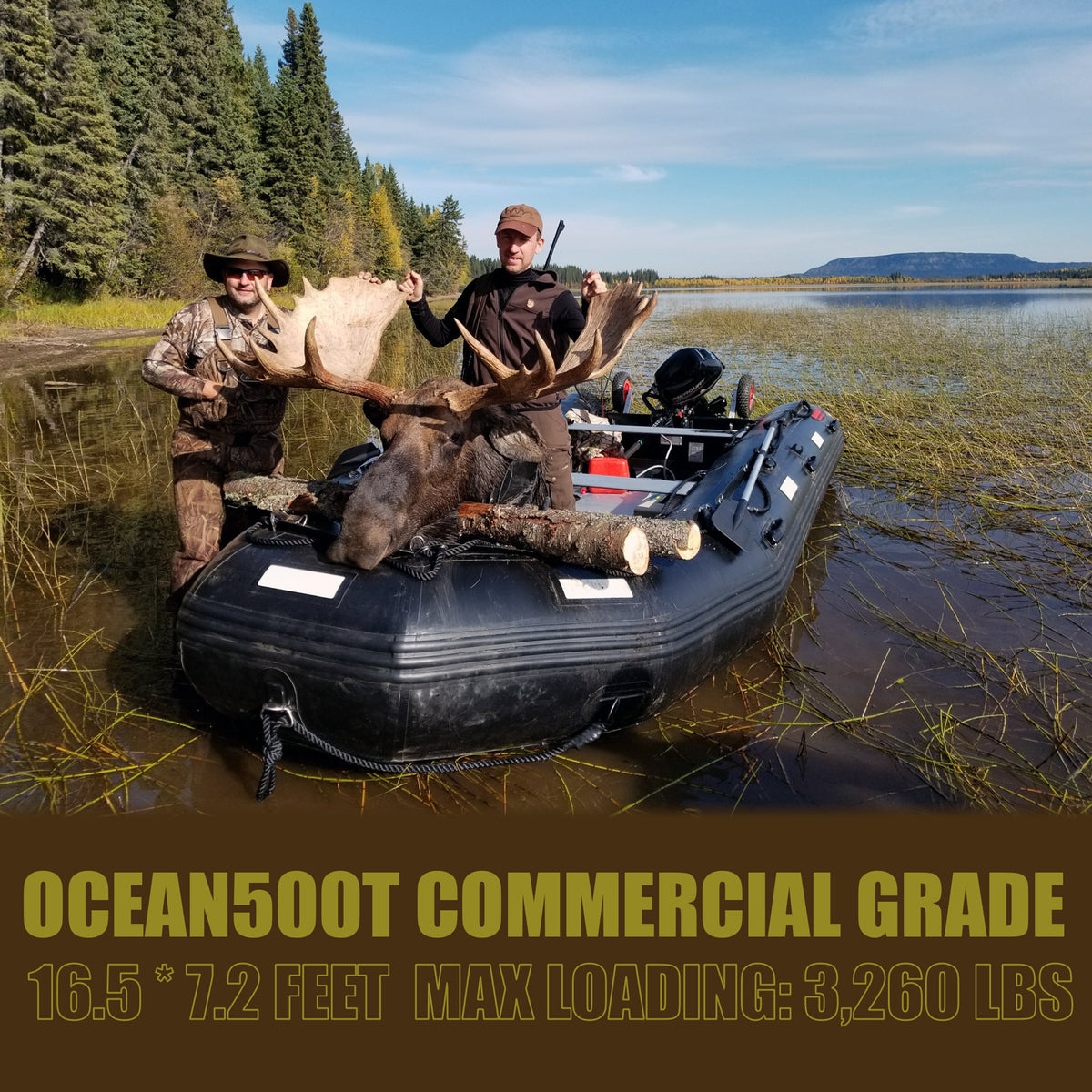 Seamax Ocean500T 16.5 Feet Commercial Grade Inflatable Boat, Max 15 Passengers and 50HP Rated - Seamax Marine