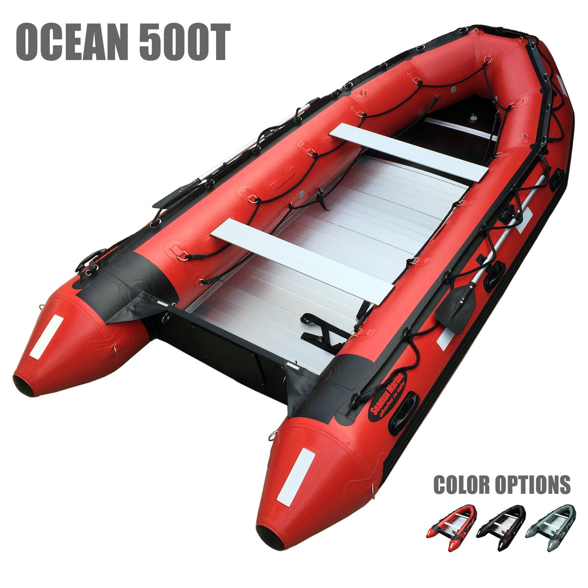 Seamax Ocean500T 16.5 Feet Commercial Grade Inflatable Boat, Max 15 Passengers and 50HP Rated - Seamax Marine