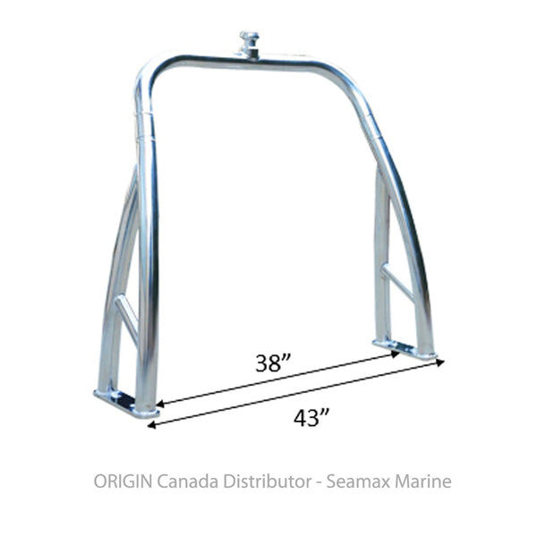Origin Ski Tow Bar for Pontoon Boat Polished Seamax Marine