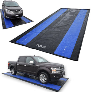 Seamax Floor Saver Plus21 Garage Containment Mat 9x21ft with Dual 22” Tread Reinforcement for Large Truck SUV Van