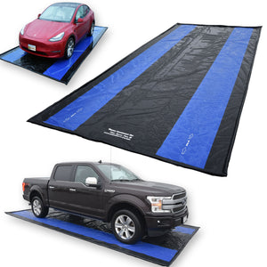 Seamax Floor Saver Plus21 Garage Containment Mat 9x21ft with Dual 22” Tread Reinforcement for Large Truck SUV Van