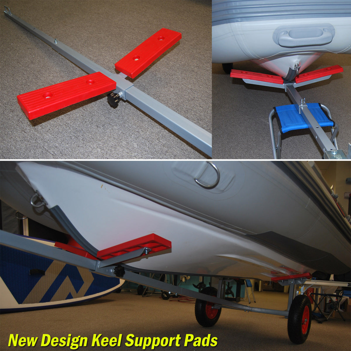 Portable Boat Carry and Launching Hand Dolly Set, 16” Pneumatic Wheels - Seamax Marine