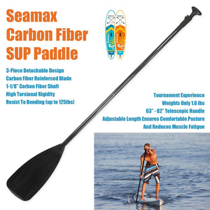 Seamax New Carbon Fiber Adjustable SUP Paddle 65'-85' for Stand Up Paddle Board - Seamax Marine