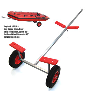 Portable Boat Carry and Launching Hand Dolly Set, 16” Pneumatic Wheels - Seamax Marine