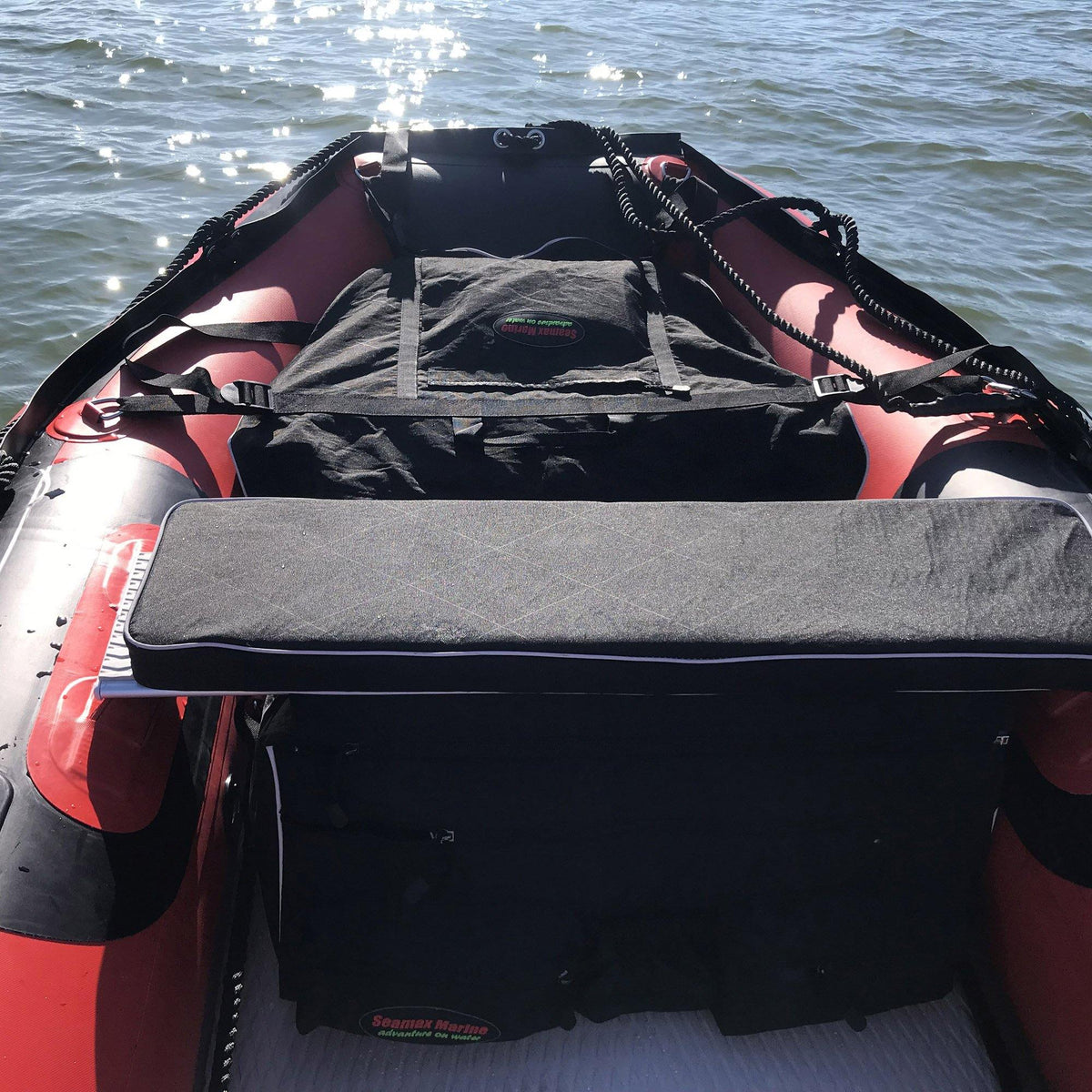 Seamax Sunlitec Inflatable Boat Bench Seat Cushion and Detachable Seat Bag Combo, with Reflective Line - Seamax Marine