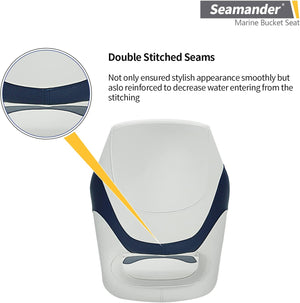Seamander Captain Bucket Seat,Sport Flip Up Seat BS002WB (White/Blue)