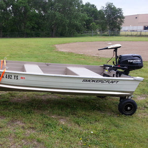 Deluxe Boat Launching Wheel System, Black Military Edition, 4 Positions and 4 Stages Removable and Adjustable Legs, 14" Pneumatic Wheels. Suggest Support Water Craft Weight 600 Lbs