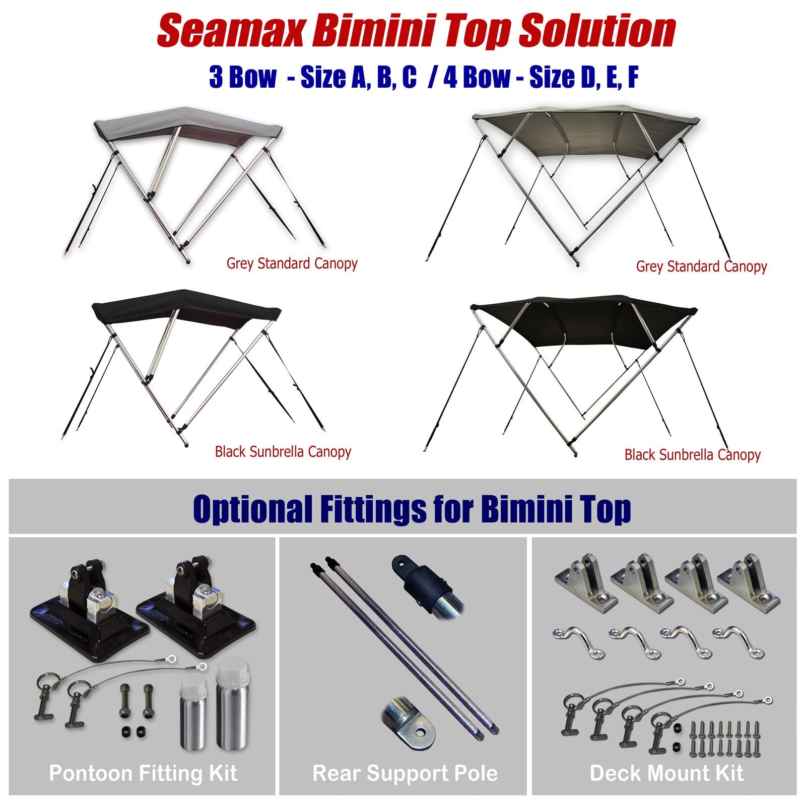 Bimini Deck Mount Kit for Bimini