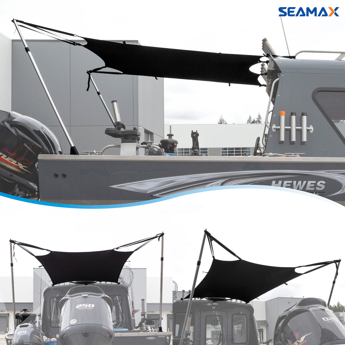 Seamax Canvas Extension Shade Kit, Good to Create the Extra Coverage, with Telescopic Rear Poles &amp; Elastic Fabric Canvas