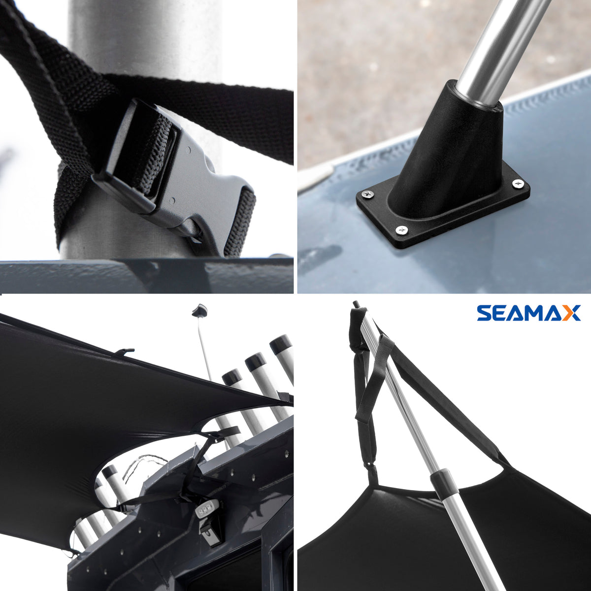 Seamax Canvas Extension Shade Kit, Good to Create the Extra Coverage, with Telescopic Rear Poles &amp; Elastic Fabric Canvas