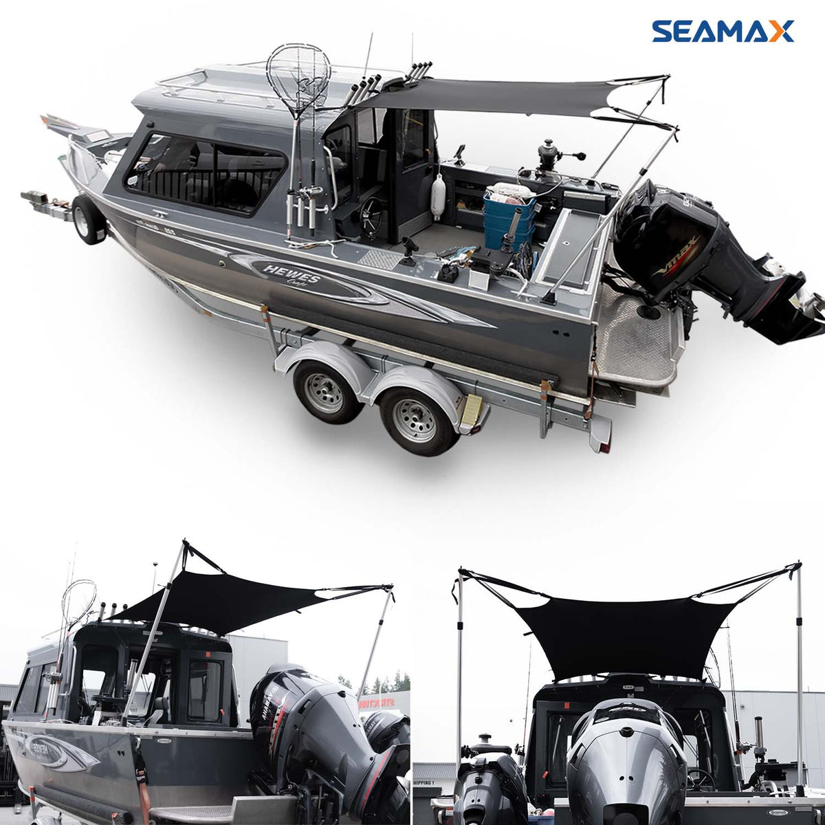 Seamax Canvas Extension Shade Kit, Good to Create the Extra Coverage, with Telescopic Rear Poles &amp; Elastic Fabric Canvas