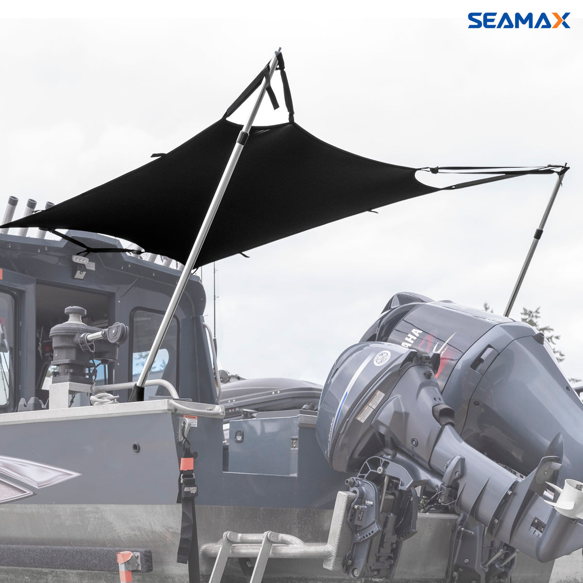 Seamax Canvas Extension Shade Kit, Good to Create the Extra Coverage, with Telescopic Rear Poles &amp; Elastic Fabric Canvas