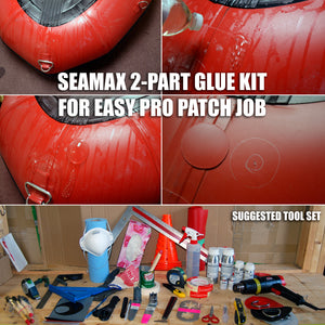 Marine Grade 250ml 2 Parts Adhesive Kit for Inflatable Boats, Sealed in Aluminum Bottles. PVC or Hypalon 2 Version Available - Seamax Marine