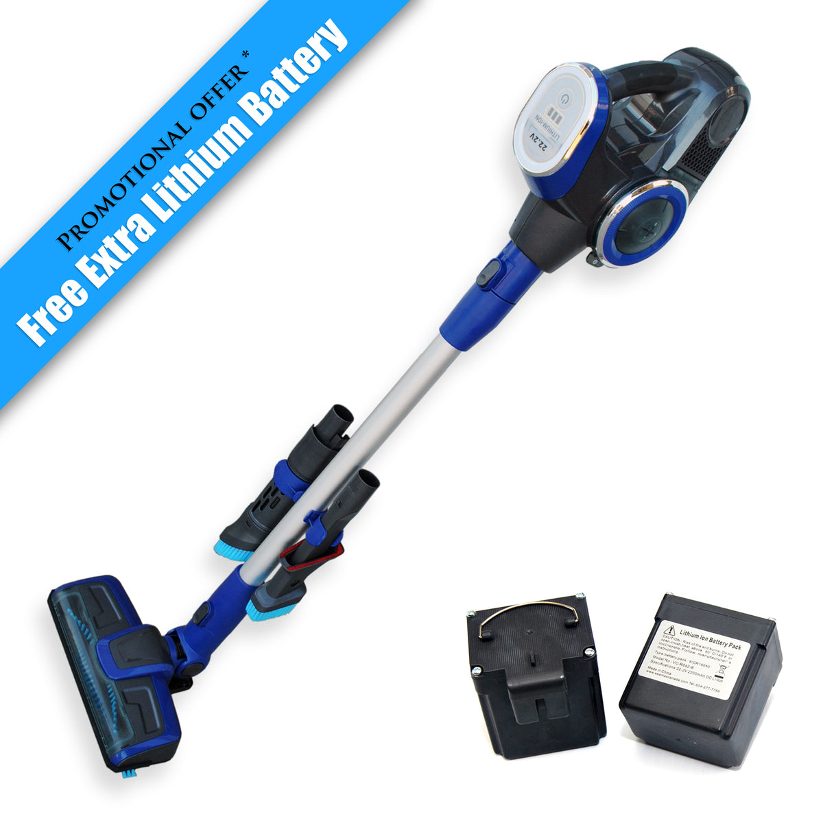 Seamax 22 Volt Cordless Multi-Function Stick and Handheld Vacuum Cleaner with 2200mAh Rechargeable Lithium Battery - Seamax Marine