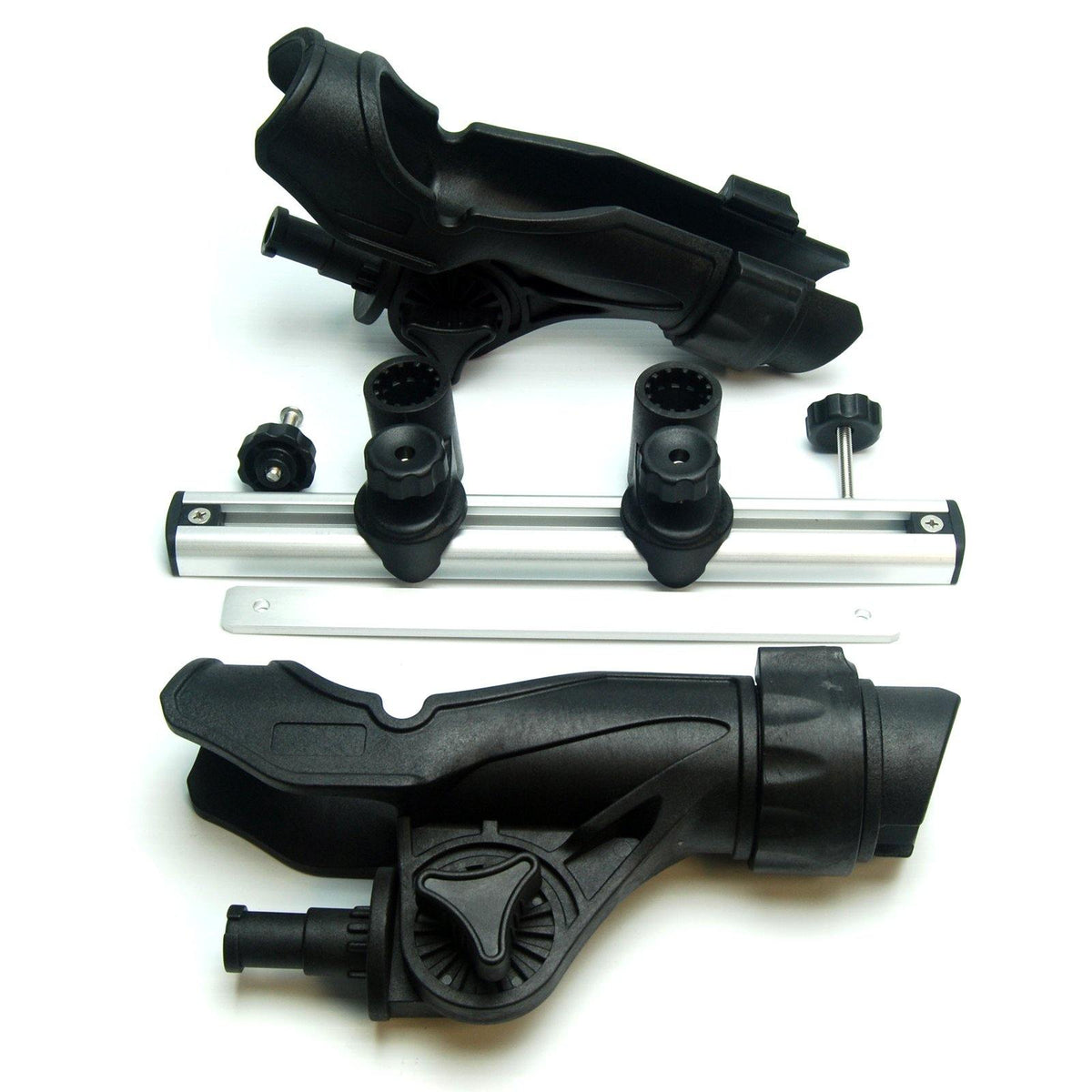 Fishing Rod Holder: Bench Seat Mounting Dual Nylon Holders with 12" Aluminum Track - Seamax Marine