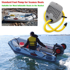 7L Single Stage Foot Pump for Inflatable Boats, Max 3.6 PSI Support Inflation and Deflation - Seamax Marine