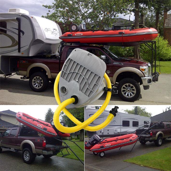 7L Single Stage Foot Pump for Inflatable Boats, Max 3.6 PSI Support Inflation and Deflation - Seamax Marine