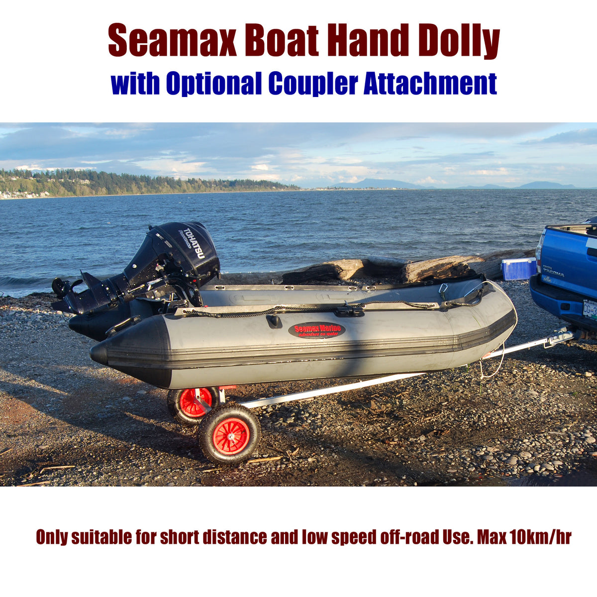 Portable Boat Carry and Launching Hand Dolly Set, 16” Pneumatic Wheels - Seamax Marine