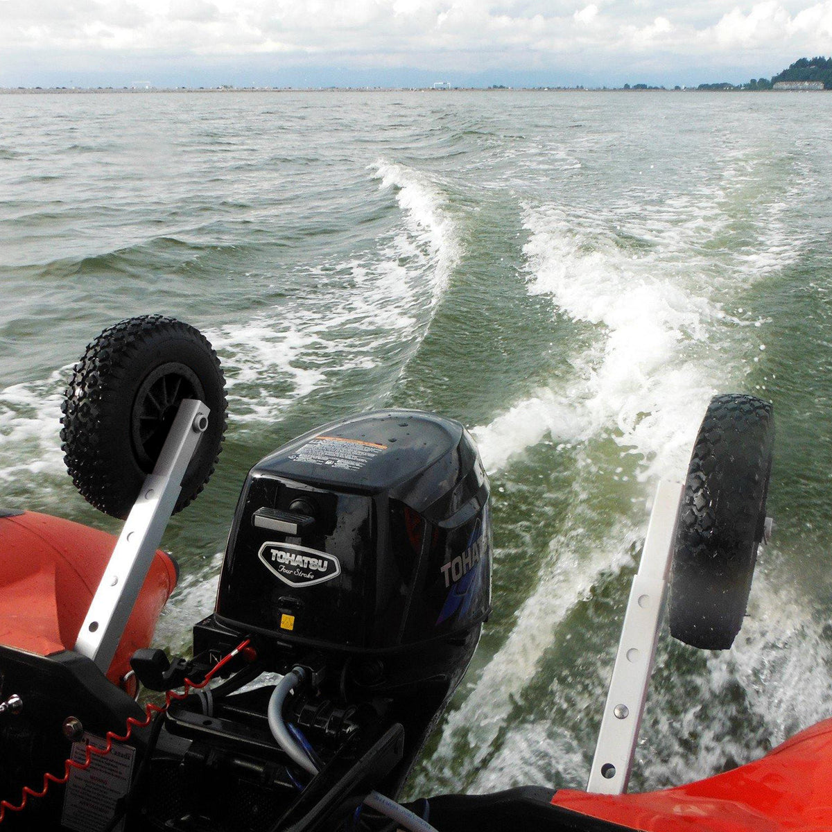 Deluxe Boat Launching Dolly,  4 Positions and 4 Stages Removable and Adjustable Legs, 14&quot; Pneumatic Wheels (Silver)