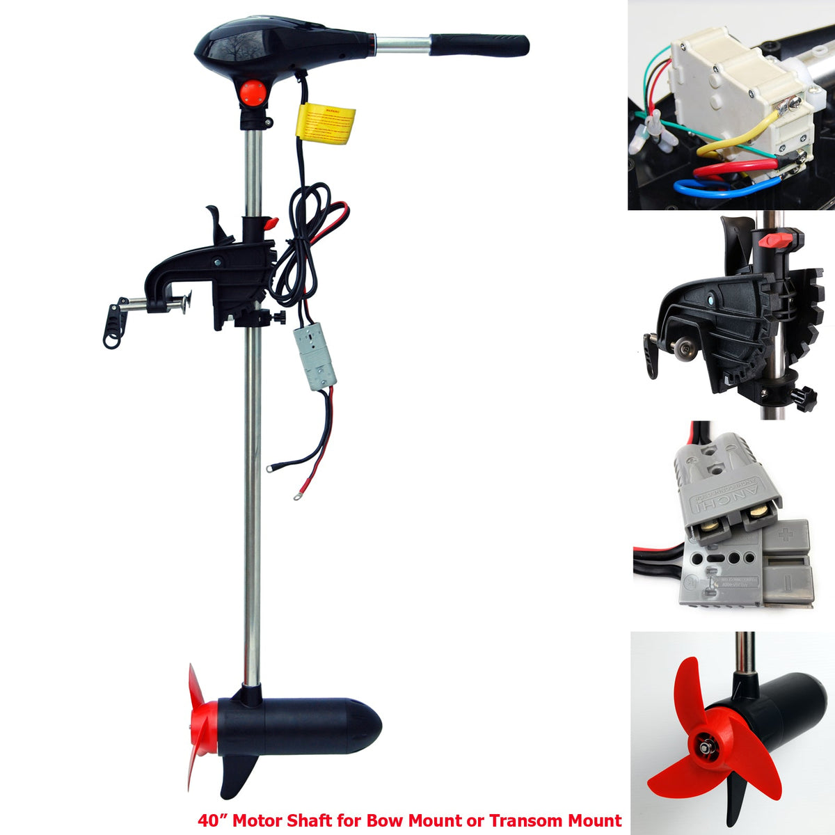 Seamax 12V SpeedMax Electric Trolling Motor with 40 Inches Shaft 55 to 65 Lbs Thrust - Seamax Marine